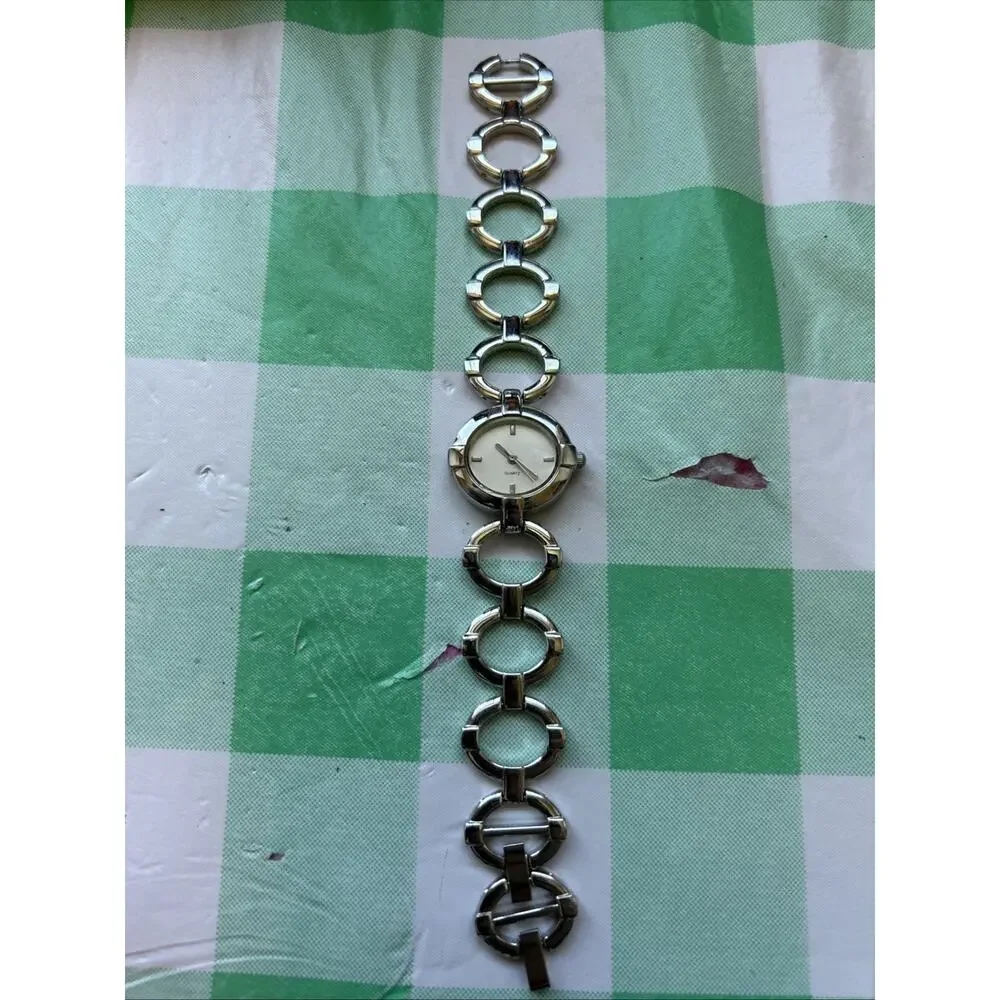 Silver Tone Oval Dial Women’s Quartz Watch